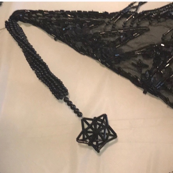 Victorian Vibes VTG Isabella Silk Beaded Shoulder Wrap Shawl - Picture 5 of 8